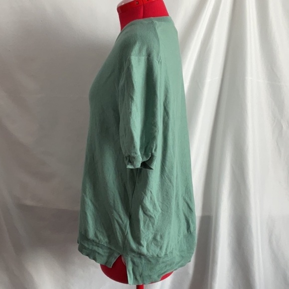 SM130 Kersh Green Puff Sleeve Relaxed Tee - Picture 4 of 5